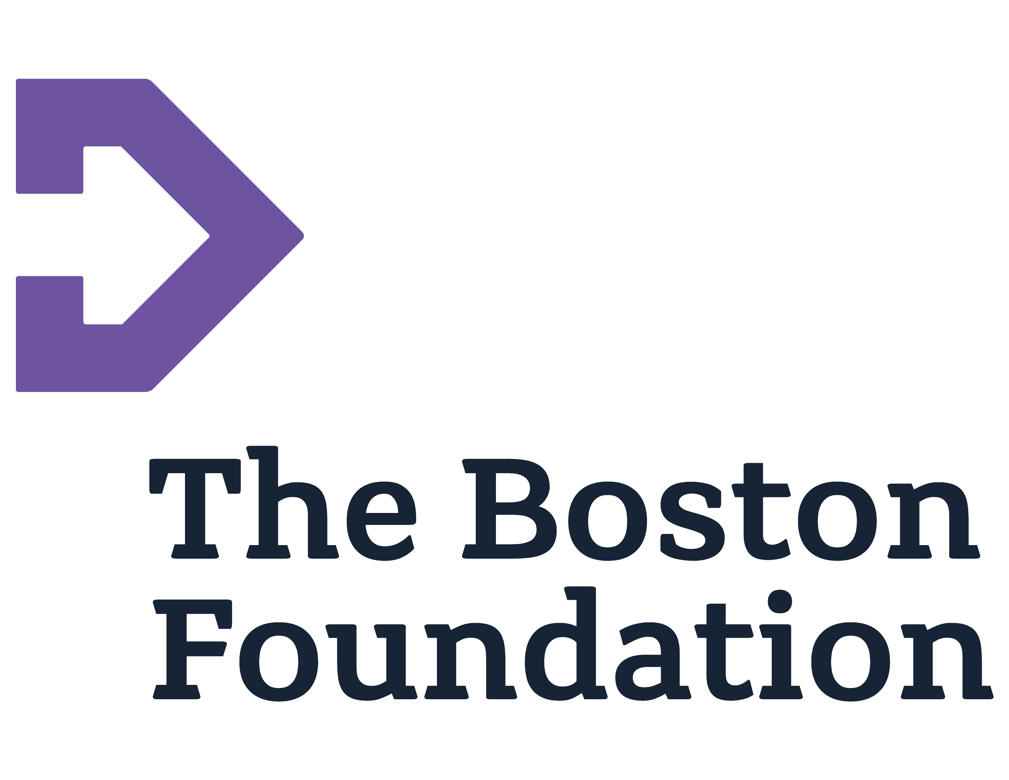 The Boston Foundation Logo, blue title text with a golden box and initials (tBf) inside.